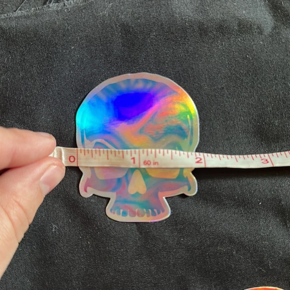 Holographic skull stickers/decals.